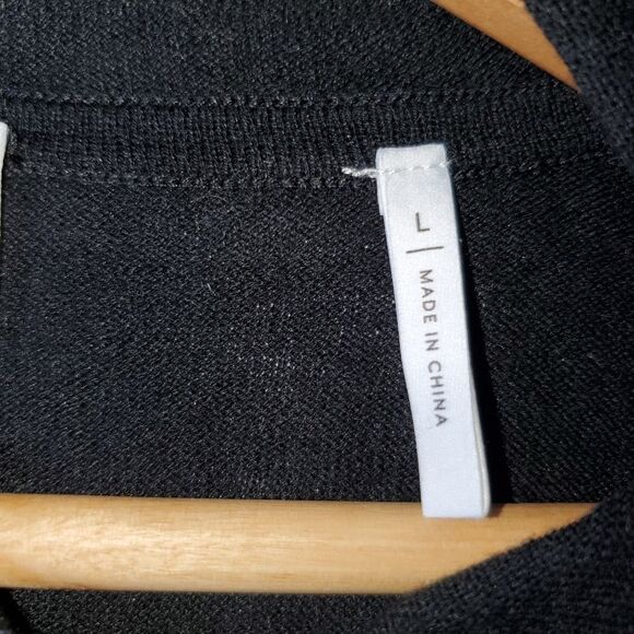 BLDWN Mens Luis Linen Blend Knit Hoodie Sweater Kangaroo Pocket Black Large - Picture 8 of 13